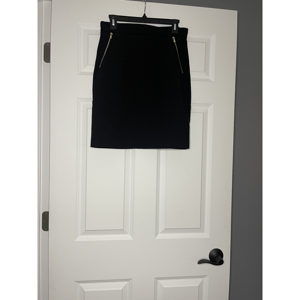 HM Mini Pencil skirt black size 10 with Front Slant Pockets